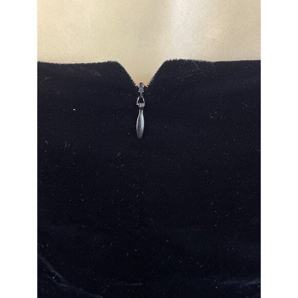 Vintage Nili Martin Black Velvet Puff Sleeve Corset Bodice Dress Womens - Picture 5 of 7